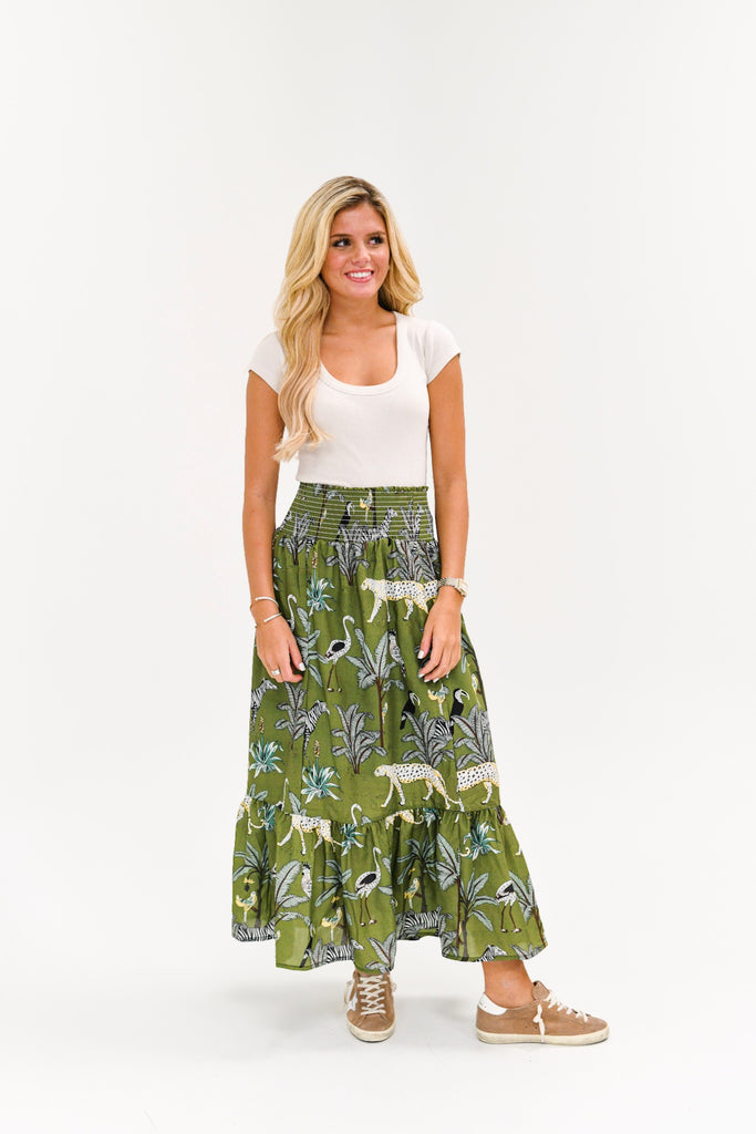 Safari Maxi Skirt - Olive