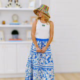 Hallie Floral Maxi Skirt - Blue