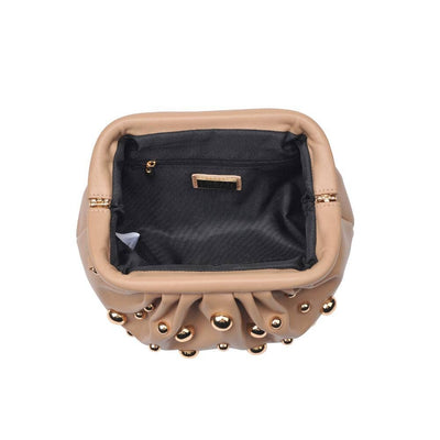 Carey Studded Clutch: Natural