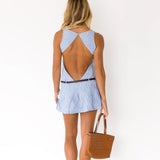 Lexi Belted Mini Dress - Blue