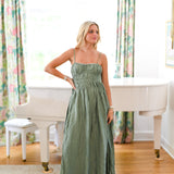 Lillian Ruched Maxi Dress - Sage