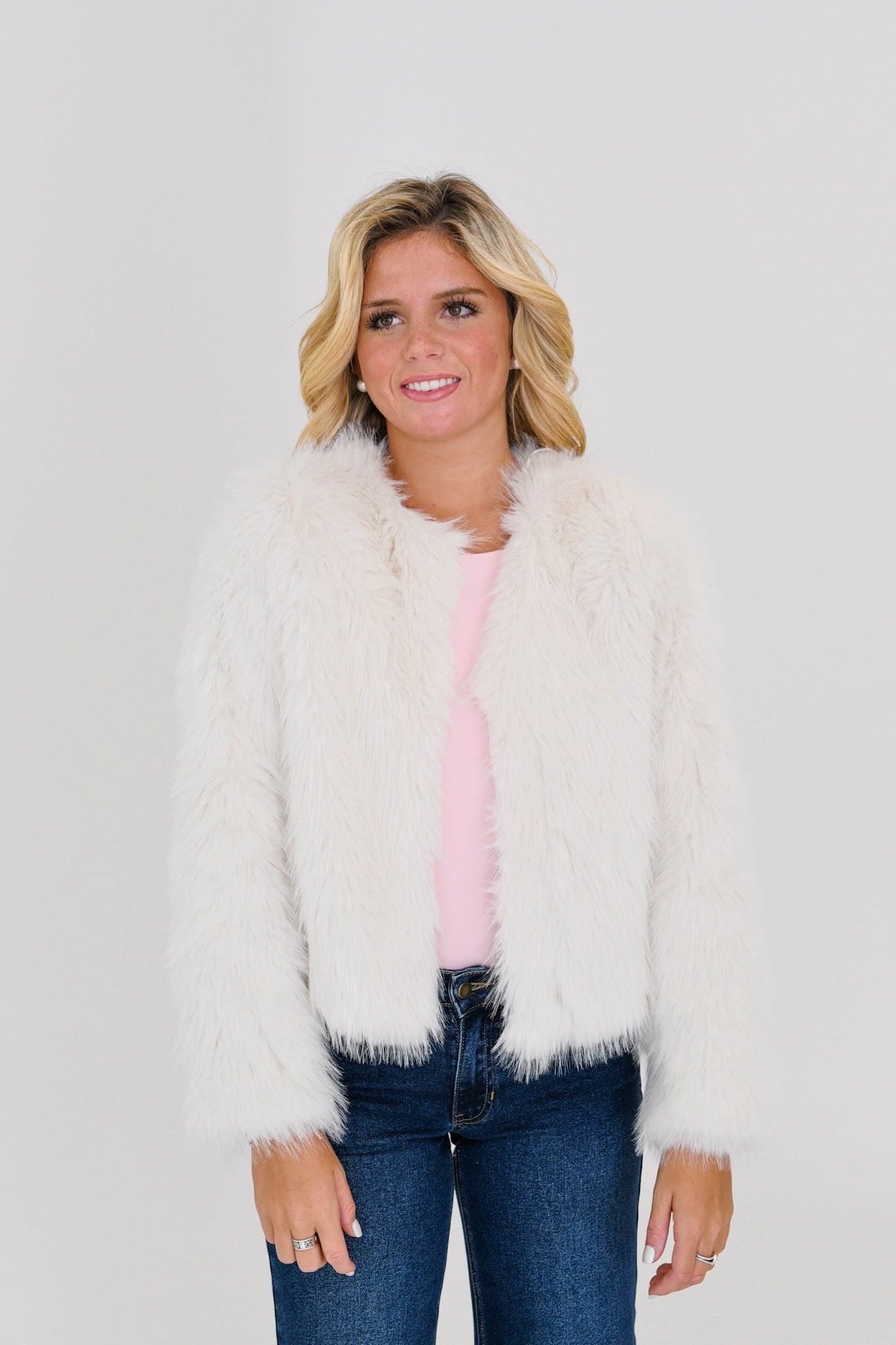 Victoria Fur Jacket-Cream