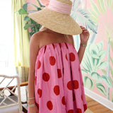 Keegan Mini Bubble Dress - Pink/Red Polka Dots