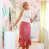 Cosmo Fringe Skirt - Pink