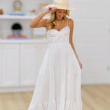 Tillie Poplin Midi Dress- Off White