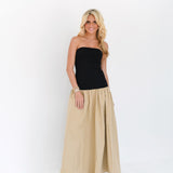 Dorie Colorblock Tube Dress - Black/Beige