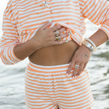 Fancy Striped Button Shorts