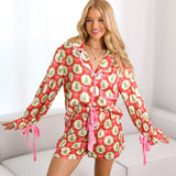 Sasha Satin Pajama Set - Red/Green