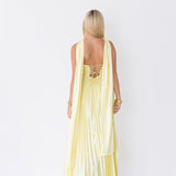 Serena Scarf Dress - Pale Yellow