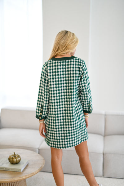 Molly Checkered Bow Dress - Green