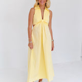 Chelly Cutout Midi Dress - Buttercream Yellow