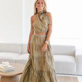 Kate Tiered Maxi Skirt - Tan