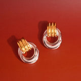 Two Tone Classic Hoop Earrings