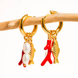 Rocaille Fish Pearl Earrings