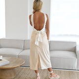 Laura Midi Satin Skirt - Cream
