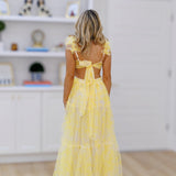 Addi Ruffle A-Line Dress - Yellow