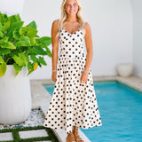 Lily Polka Dot Midi Dress-Khaki
