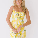 Layla Lemon Mini Dress - Cream/Yellow