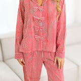 Ruthie Pajama Set - Red Striped