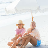 Fancy Buttoned Striped Short Sleeve Top
