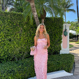 Sally Textured Tube Dress - Pink