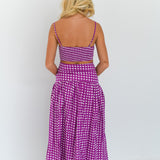 Eliza Maxi Skirt Set - Purple Gingham