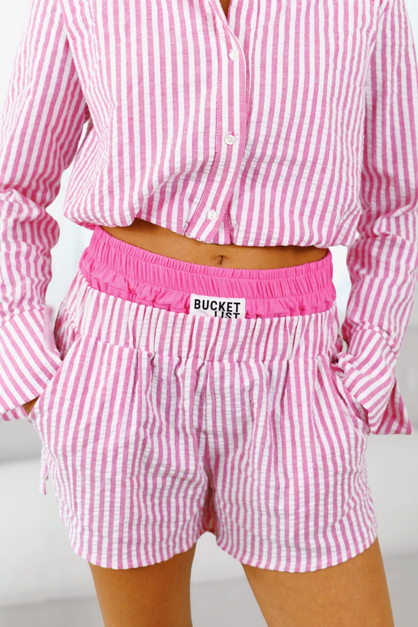 Miranda Striped Double Boxer Shorts - Pink