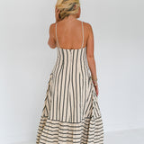 Sara Striped Maxi Dress - Nude/Black