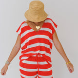 Logan Striped Set - Red/White
