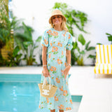 Novalee Floral Print Puff Sleeve Dress - Mint