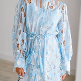 Whitney Floral Lace Mini Dress - Blue