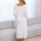 Lakin Sweater Skirt Set - Cream
