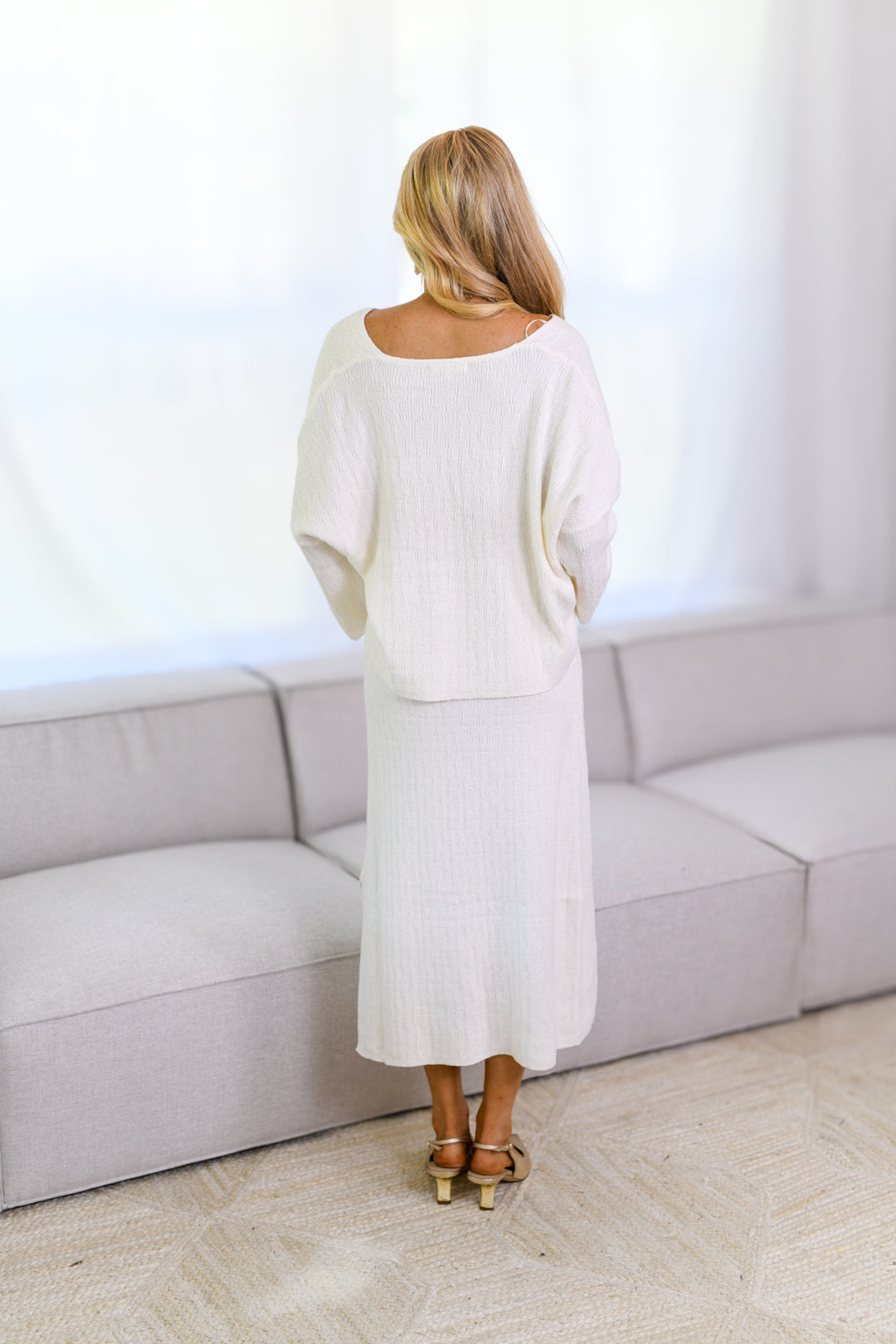 Lakin Sweater Skirt Set - Cream