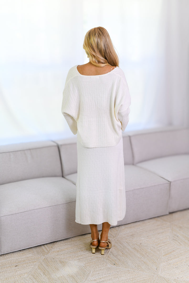 Lakin Sweater Skirt Set - Cream