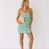Stephanie Striped Mini Dress - Green/White