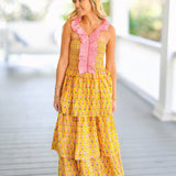 Kaiya Maxi Dress - Yellow/Pink Floral