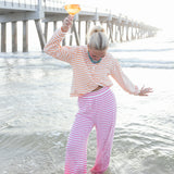 Fancy Striped Button Pants
