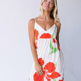Mallory Floral Midi Dress - Natural Orange
