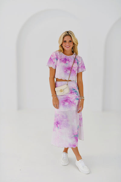 Andrea Skirt Set - Purple Multi