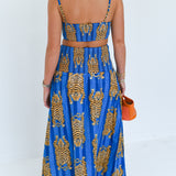 Ginger Maxi Skirt Set - Blue Striped Tiger