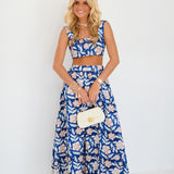 Amelia Printed Set - Navy/Orange