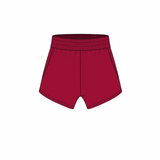 Fancy Fleece Lined Shorts - Crimson