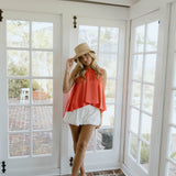 Ivy Satin Top - Orange
