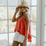 Ivy Satin Top - Orange