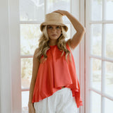 Ivy Satin Top - Orange