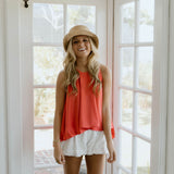 Ivy Satin Top - Orange