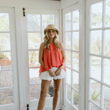 Ivy Satin Top - Orange