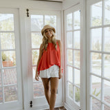 Ivy Satin Top - Orange
