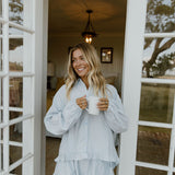 Juno Stripe Woven Set - Lt Blue