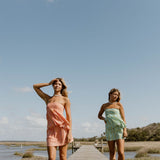 Madi Frill Top and Skirt Set - Pink/Orange Stripes (PREORDER)